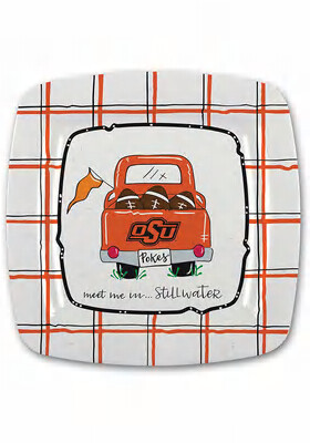 Oklahoma State Melamine square plate