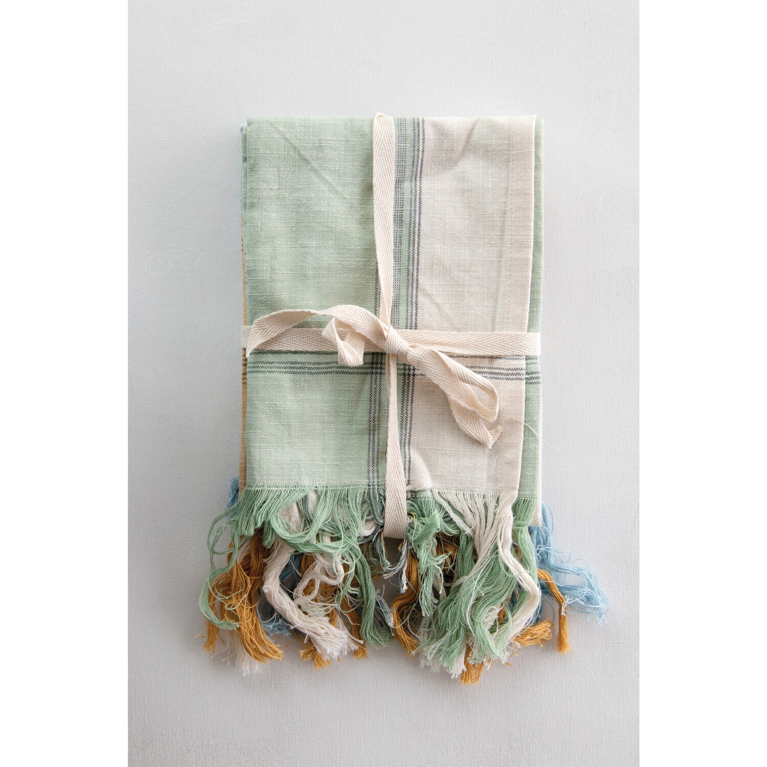 3 Set Tea Towels with Fringe