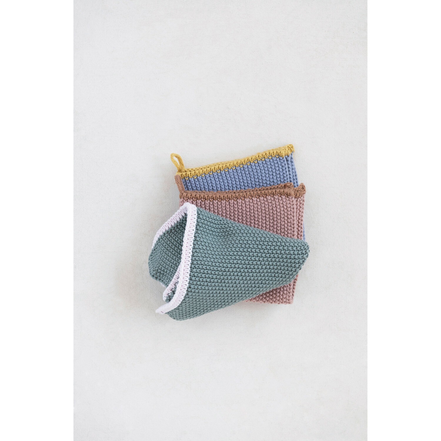3 Set Dish Cloths Pink, Green, Purple