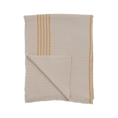 Yellow and Cream Throw Blanket