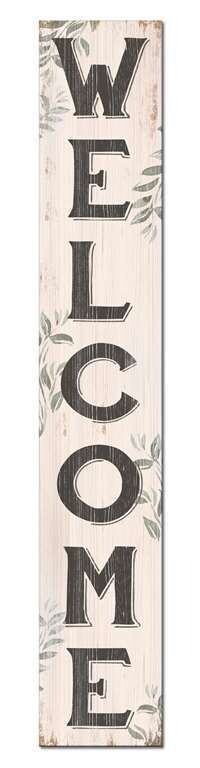 Welcome - Cream With Leaves Porch Boards