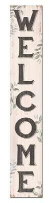 Welcome - Cream With Leaves Porch Boards