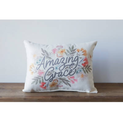 Amazing Grace Floral Pillow