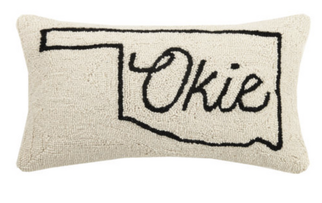 Okie Pillow Black and White