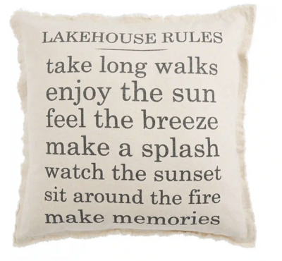 Lake House Rules Pillow