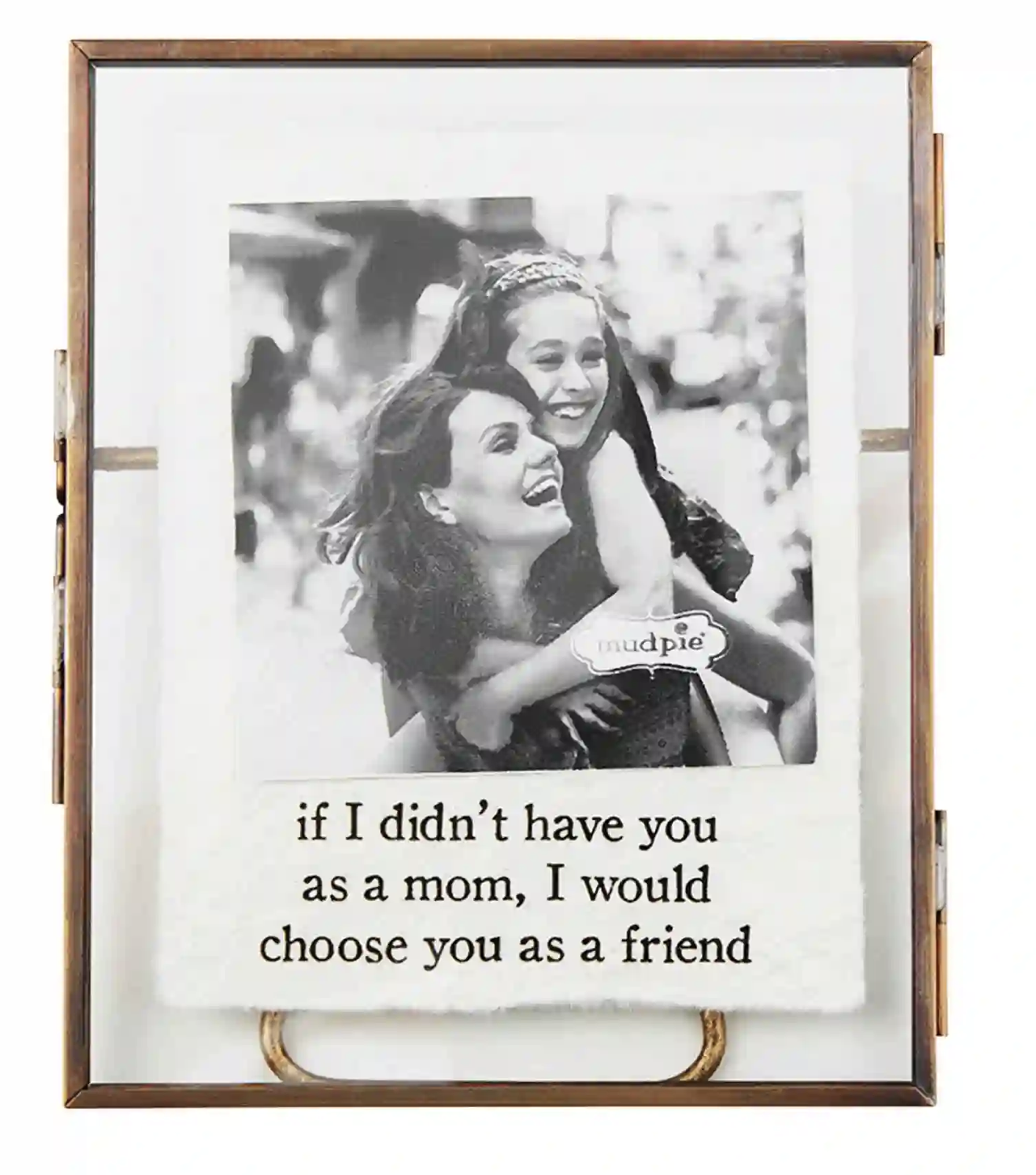 Mom Small Glass Brass Frame 