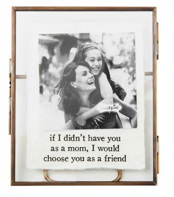 Mom Small Glass Brass Frame 
