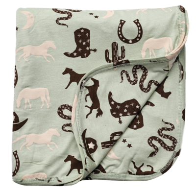 Giddy Up Bamboo Baby Blanket