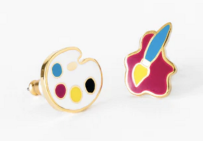 Paint Brush and Pallet Earrings