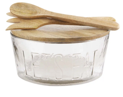 Let&#39;s Eat Glass Bowl
