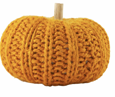 Large Mustard Crochet Pumpkin