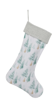 Cream With Christmas Tree Stocking 