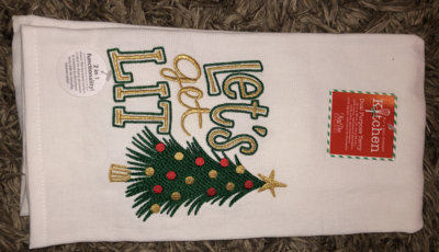 Let&#39;s Get Lit Tea Towel