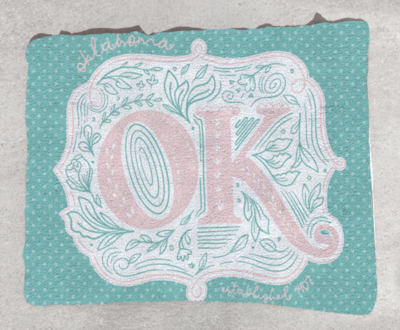 Oklahoma Chalk Art Blanket