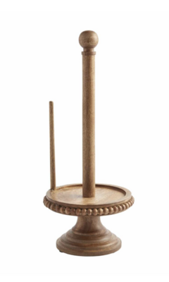 Beaded Wood Paper Towel Holder Dark 