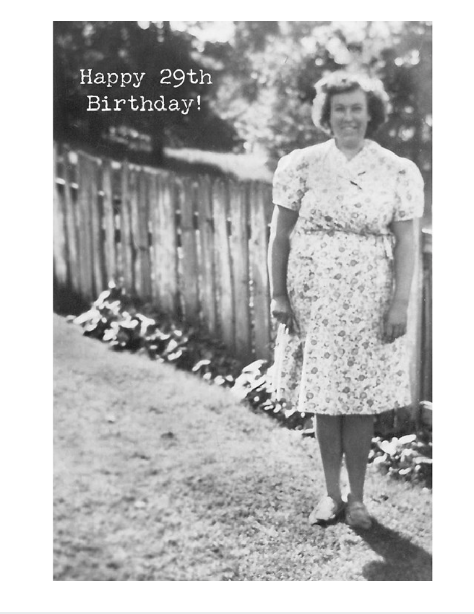 Happy 29th again card-Trash talk by Annie brand