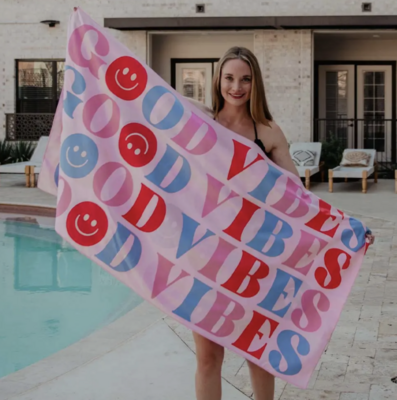 Quick Dry Towel- Happy Vibes