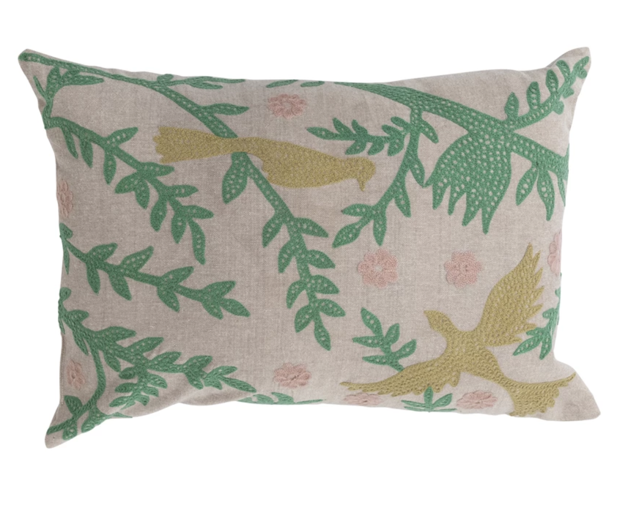Green and Pink Cotton Pillow