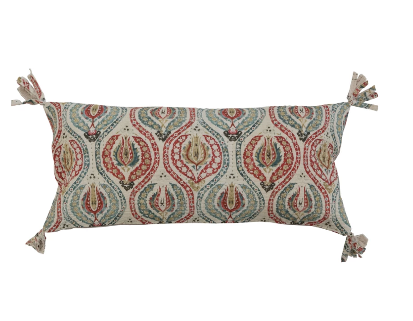 Pink, Blue, and Yellow Tassel Throw