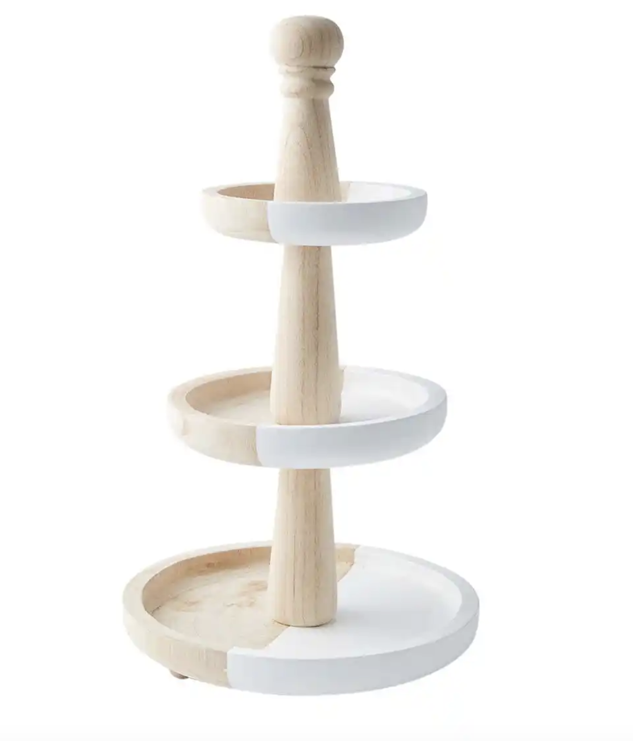 Wooden and White 3 Tier Stand