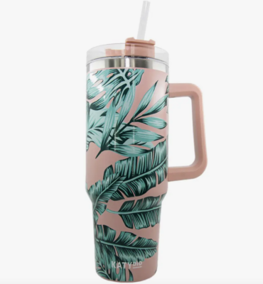 40 oz Tumbler- Tropical Leaves