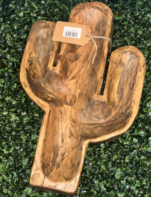Large Wooden Cactus Tray