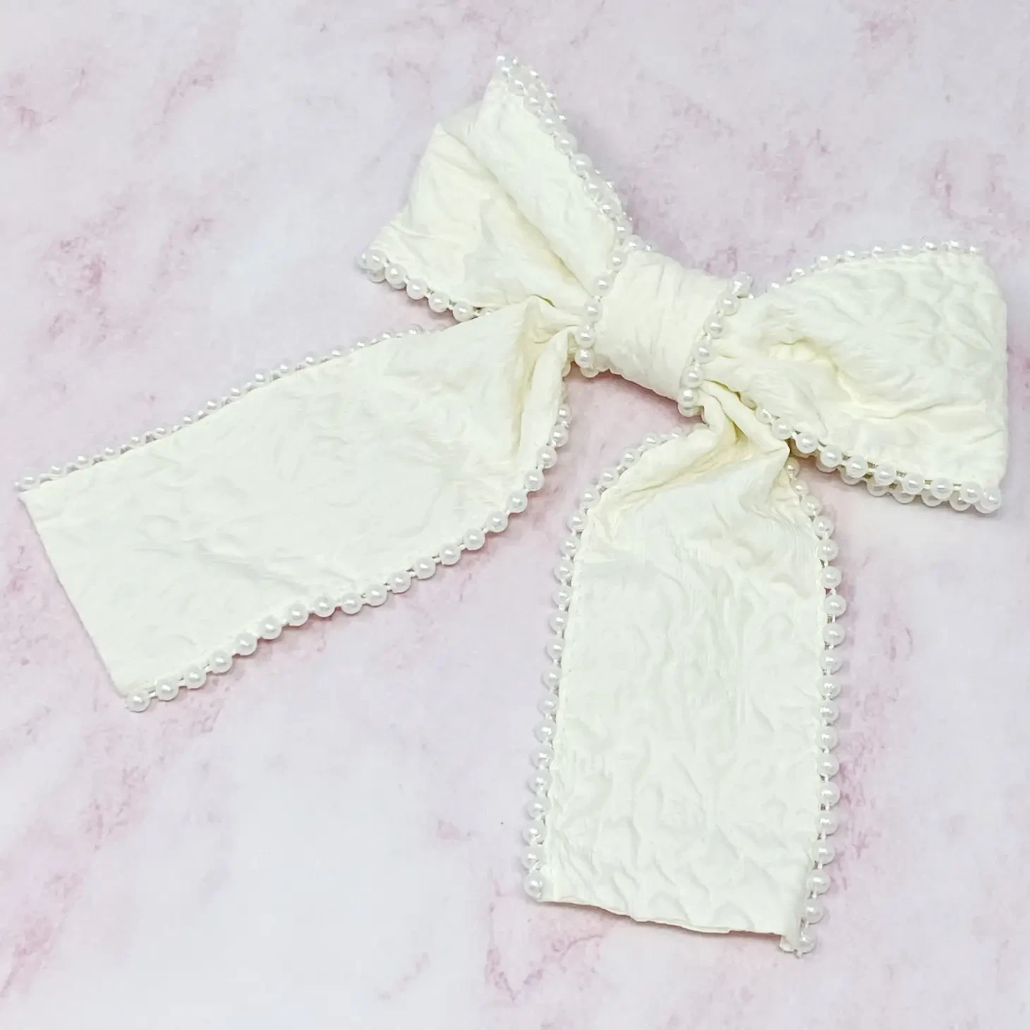Pearl Embellished Hair Bow