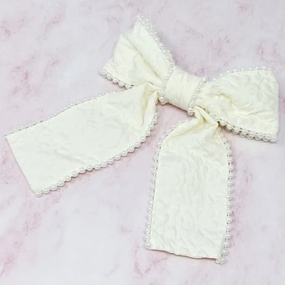 Pearl Embellished Hair Bow