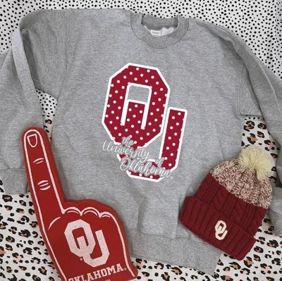 OU Polkadot Logo Sweatshirt - XXL