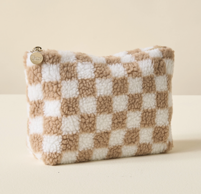 Teddy Pouch- Check Tan