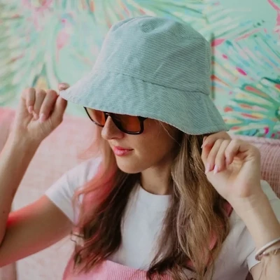 Blue Corduroy Bucket Hat