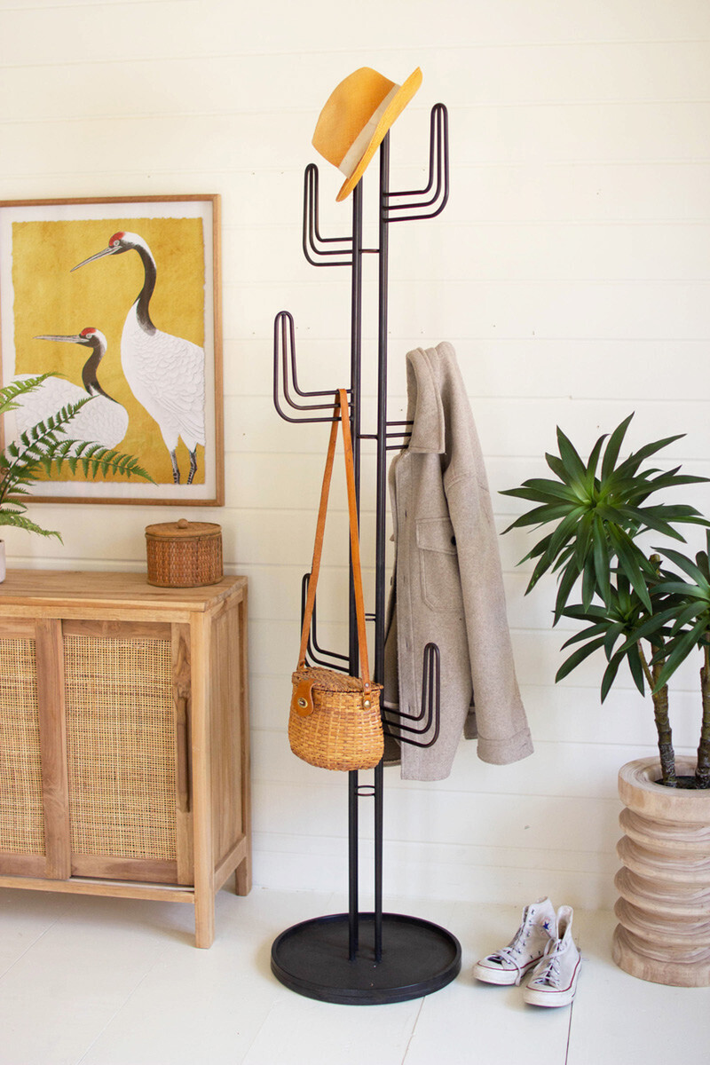 Black Iron Cactus  Coat Tower