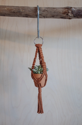 Mini Macrame Plant Hanger-Orange