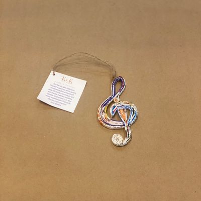 Recycled Newspaper Music Note