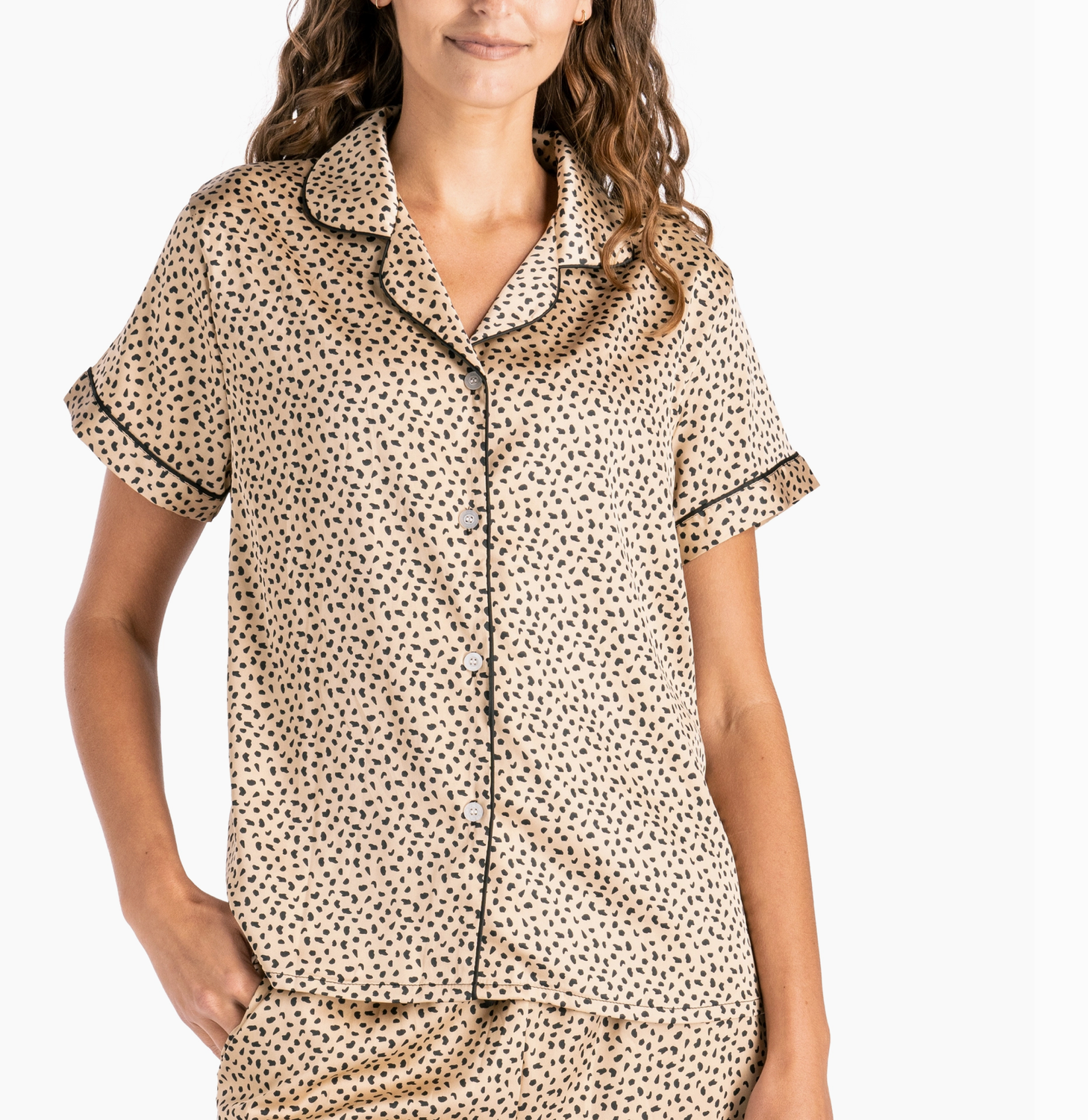 Leopard Satin Sleep Shirt-L/XL