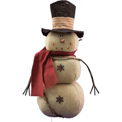 Large Burlap Top Hat Snowman