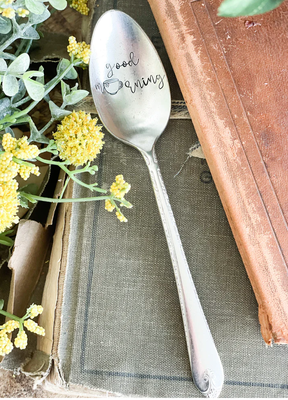 Good Morning stamped spoon