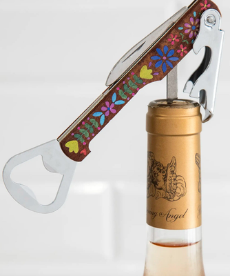 Folk Flower Wine Key