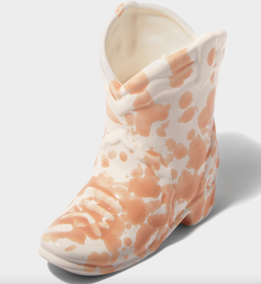 Pink Splatter Boot Candle