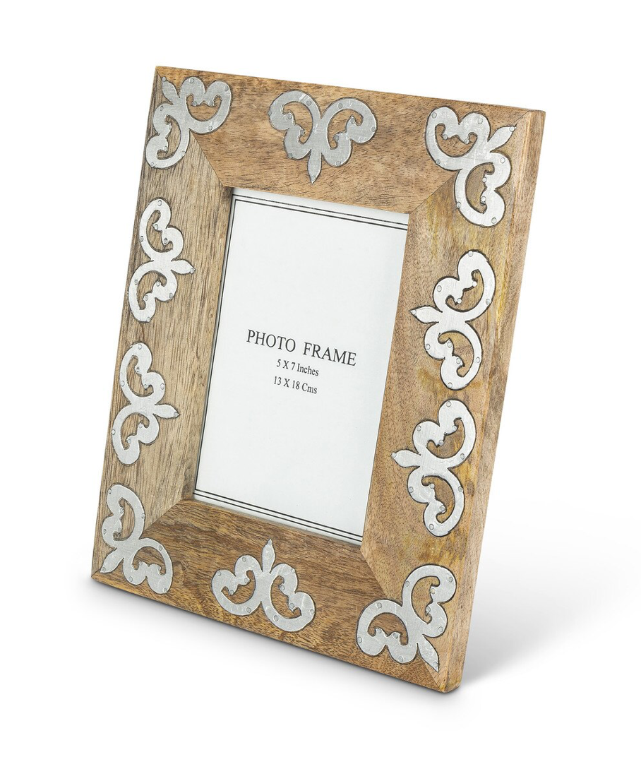 5x7 Iron Accent Wood Frame
