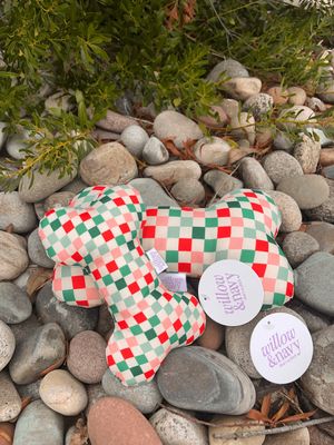 Small Gingham Christmas Dog Toy