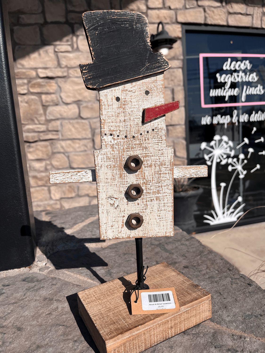 Wood &amp; Metal Snowman