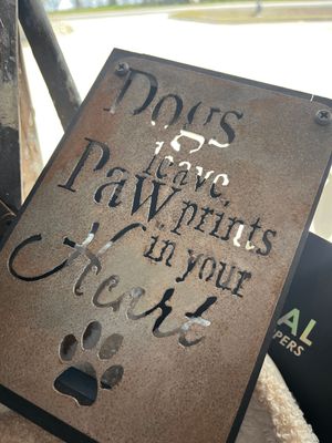 Paw Prints Metal Sign
