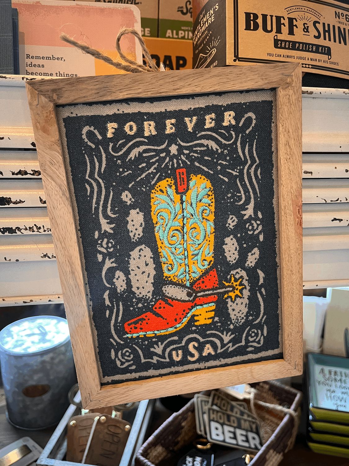 Boot Embroidered Frame