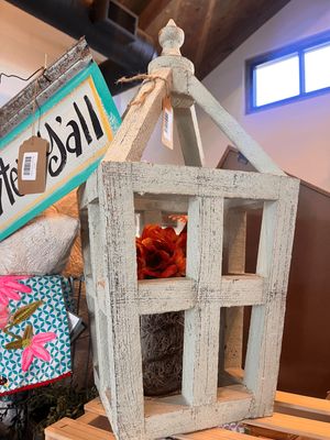 Mint Wooden Lantern