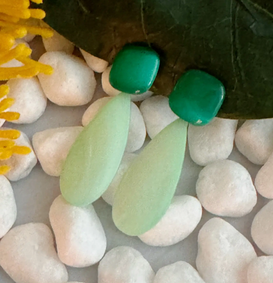 Stone Green Drop Earrings