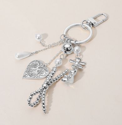 Silver Pearl Keychain