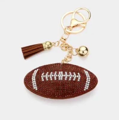Bedazzled Football Keychain