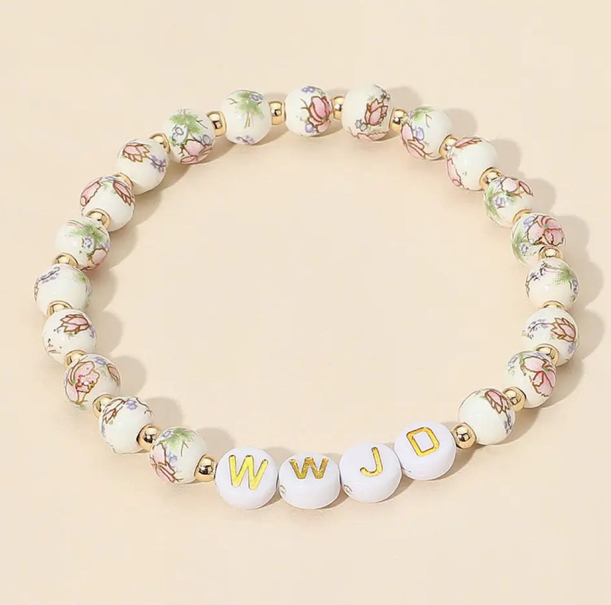 Floral WWJD Bracelet