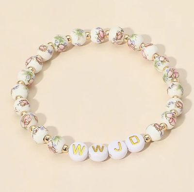 Floral WWJD Bracelet